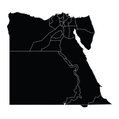 Egypt country map vector with regional areas