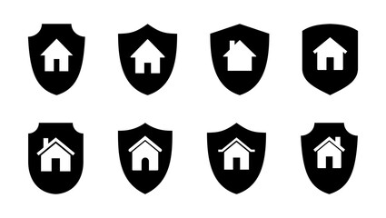 home insurance icon set. home protection icon
