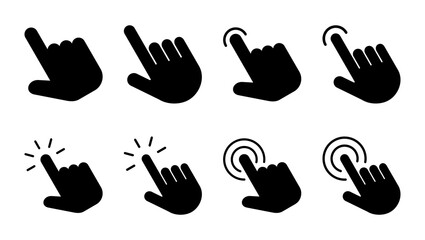 Obraz premium Hand click icon set. pointer icon vector. hand cursor icon vector