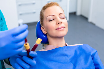 Platelet rich plasma ( PRP) therapy process.