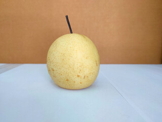 Pear fruits on white background