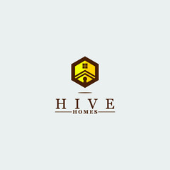 hive bee home key logo icon