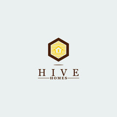hive bee home key logo icon