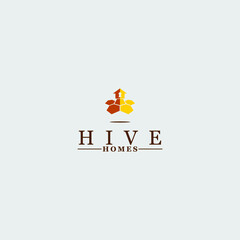 hive bee home key logo icon