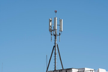 Cellular transmitters on top of building