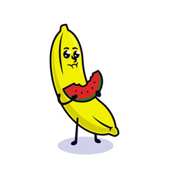 Summer banana cute mascot design