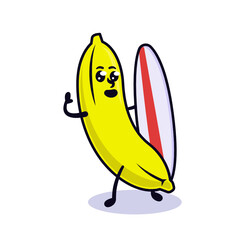 Summer banana cute mascot design