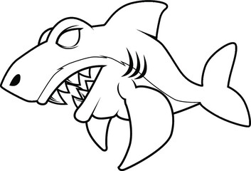 Vector cartoon animal with shark theme


