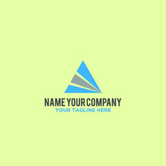 Fototapeta premium triangle shape logo simple icon design illustration