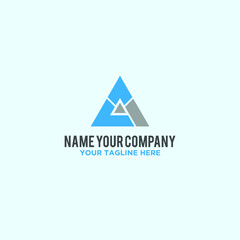 triangle shape logo simple icon design illustration