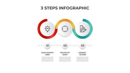 3 points of steps, list layout diagram vector, infographic element template