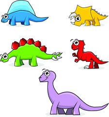 Vector cartoon animal with dinosaurs theme

