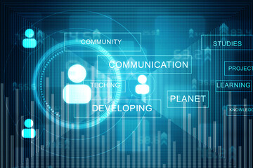 2d illustration Business Network concept
