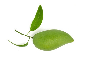 Raw mango isolated on white background