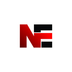 Letter NE simple logo design vector