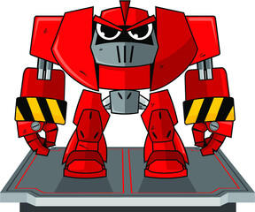 Vector cartoon animal with robot or mecha theme