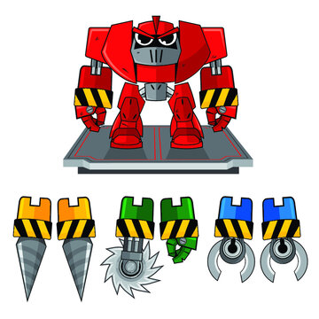 Vector cartoon animal with robot or mecha theme
