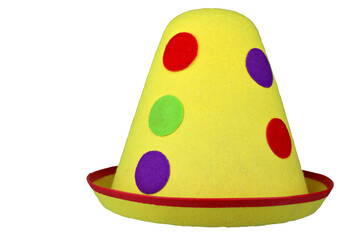 Classic clown hat isolated on white