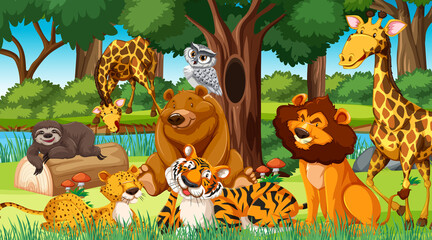 Wild animals in the jungle