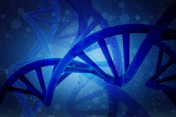 3d render of dna structure, abstract background