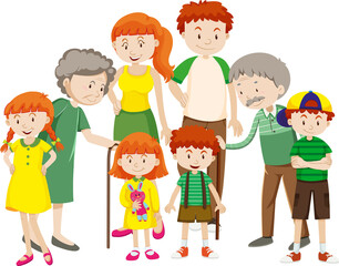 Member of family cartoon character on white background