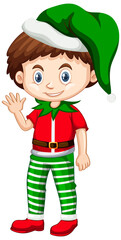 Cute boy wearing Christmas costumes cartoon character