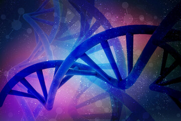 3d render of dna structure, abstract background