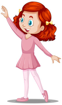 A girl ballet dancer cartoon character