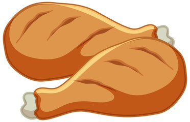 Chicken drunstick on white background