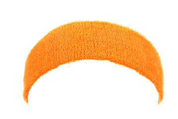 Orange training headband isolated on white
