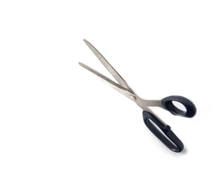 black colored plastic open scissors