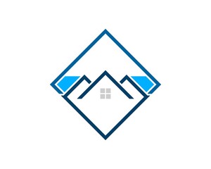 Square shape with real estate house inside