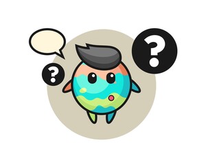 Cartoon Illustration of bath bomb with the question mark