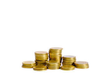 Saving money concept, coin stack growing business