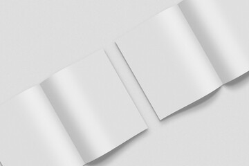 Two open blank book on white background.