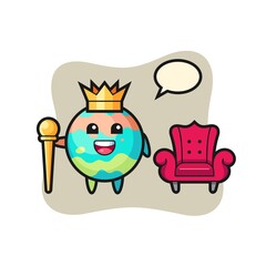 Mascot cartoon of bath bomb as a king