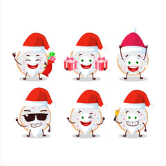 Santa Claus emoticons with vanilla donut cartoon character