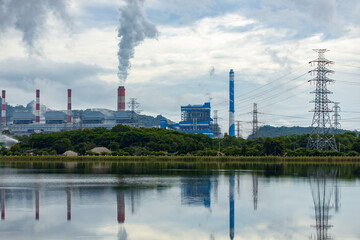 Fototapeta na wymiar Mine Mae Moh coal-fired power plant in Thailand