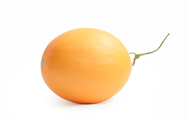 yellow cantaloupe melon isolated on white background.