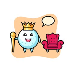 Mascot cartoon of snow ball as a king