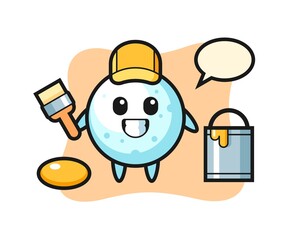 Character Illustration of snow ball as a painter