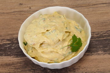 Hummus snack with olive oil