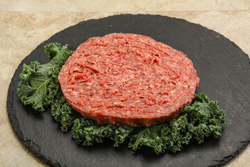 Raw beef burger cutlet for burger