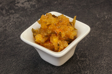 Relish sauce with cucumbers and mustard