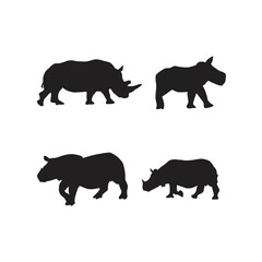collection of rhino animal silhouettes