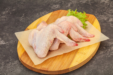 Raw chicken wings for cooking