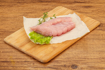 Raw turkey breast steak for cooking