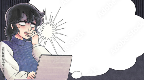 少女漫画あるある表現 パソコン作業中にビックリして白目になる人 ふきだしバナー Wall Mural 水乃みのる 少女漫画あるある表現 パソコン作業中にビックリして白目になる人 ふきだしバナー Wall Mural 水乃みのる