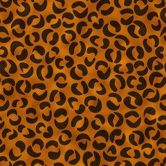 Abstract modern leopard seamless pattern. Animals trendy background. Orange and black decorative vector stock illustration for print, card, postcard, fabric, textile. Modern ornament of stylized skin