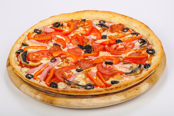 Italian Pizza with ham and mushroom